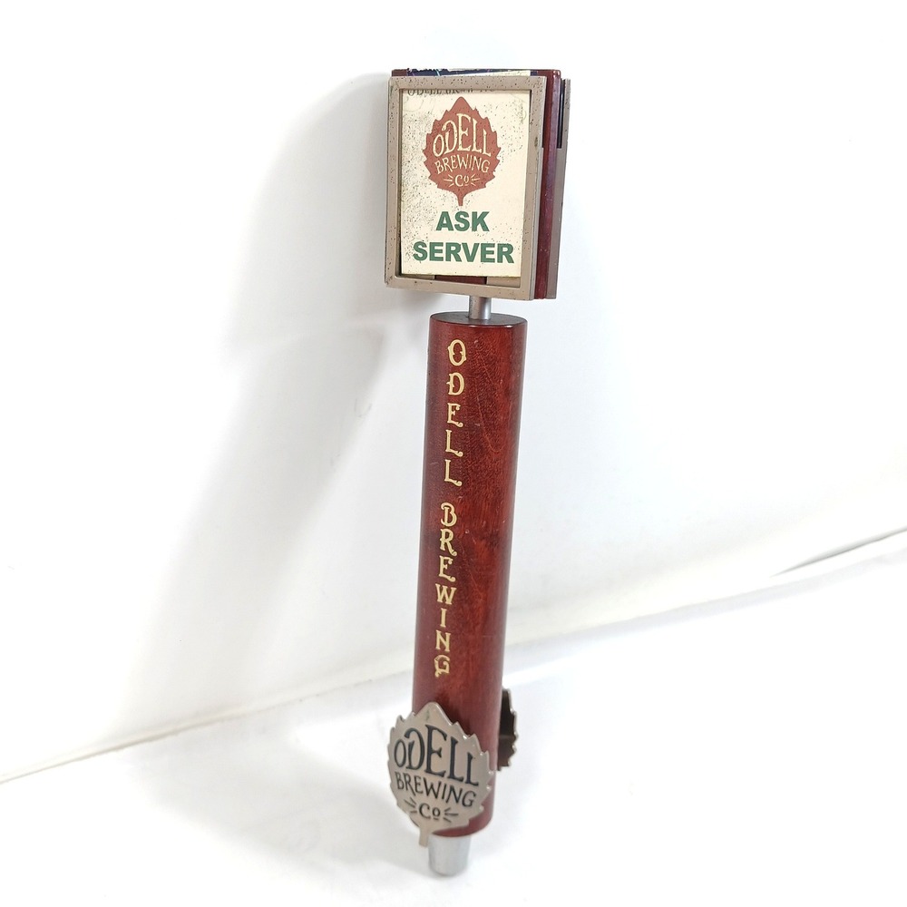 Odell Brewing Co Wooden Beer Tap Handle 12.5 Inch Interchangeable Label Frame